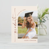 Modern Minimalistisch Afstudeerder 4 PHOTO Graduat Kaart (Staand voorkant)