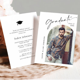 Modern Minimalistisch Afstudeerder PHOTO Graduatio Kaart