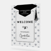 Modern minimalistisch afstudeerfeest welkom acryl bord (Hoek)