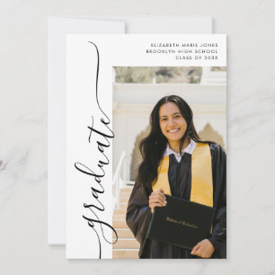 Modern minimalistisch Afstuderen Afstudeerder Foto Aankondiging