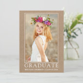 Modern minimalistisch Afstuderen Foto Kraft Aankondiging (Staand voorkant)