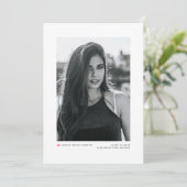 Modern minimalistisch Afstuderen voor hot-roze fot Aankondiging (Staand voorkant)