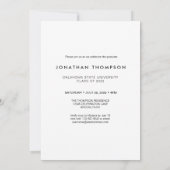 Modern minimalistisch Afstuderen zwart fotowit Kaart (Achterkant)