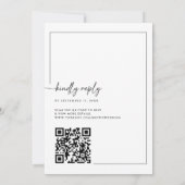 Modern minimalistisch alles in één QR-code bruilof Kaart (Achterkant)