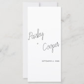 Modern minimalistisch avondmenu (Achterkant)