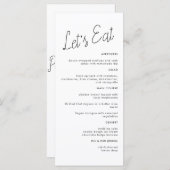 Modern minimalistisch avondmenu (Voorkant / Achterkant)