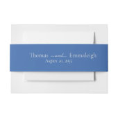 Modern Minimalistisch Azure Blue Silver Monogram Uitnodigingen Wikkel (Voorkant Voorbeeld)