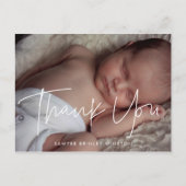 Modern minimalistisch Baby shower dank u Briefkaart (Voorkant)