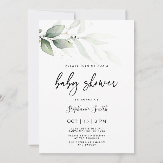 Modern minimalistisch Baby shower Kaart (Voorkant)