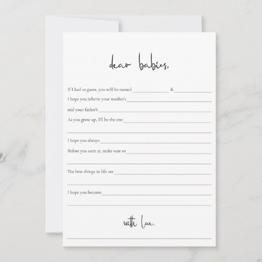 Modern minimalistisch Baby shower met tweens Wint  (Voorkant)
