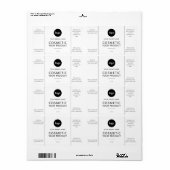 Modern Minimalistisch Beauty productlabel Etiket (Full Sheet)