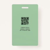 Modern minimalistisch bedrijf werknemer badge (Achterkant)