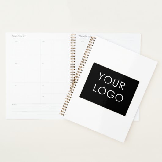 Modern minimalistisch bedrijfswit Logo Planner (Display)