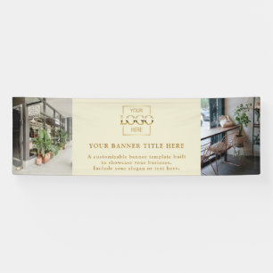 Modern Minimalistisch Beige Aangepast Zakelijk Log Spandoek