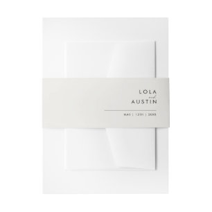 Modern minimalistisch   Belly Band Belige uitnodig Uitnodigingen Wikkel