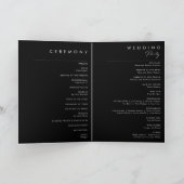 Modern minimalistisch | Black Folded Wedding Progr Programma (Binnen)