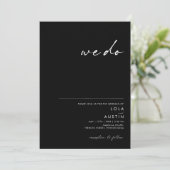 Modern minimalistisch | Black we Do Wedding Kaart (Staand voorkant)