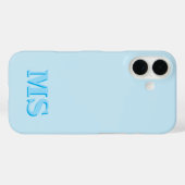 Modern minimalistisch blauw Initiaal monogram Case-Mate iPhone Case (Achterkant (horizontaal))