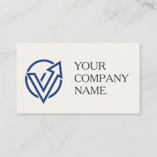 Modern Minimalistisch Blauw Logo Zakkaartje QR Cod Visitekaartje