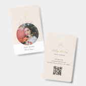 Modern minimalistisch bloemgoud badge (Voor- en achterkant)