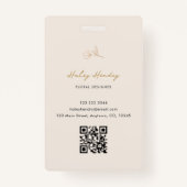 Modern minimalistisch bloemgoud badge (Achterkant)