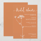 Modern minimalistisch bloemig Sinaasappel Vrijgeze Kaart (Voorkant / Achterkant)