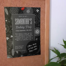 Modern minimalistisch bloemmotief blauw en paars