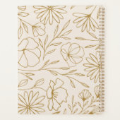 Modern minimalistisch bloemmotief goud roze planner (Achterkant)