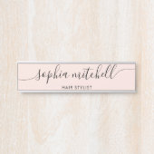 Modern minimalistisch Blush Pink Deurteken Deurbordje (Voorkant)