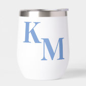 Modern Minimalistisch Bord Blauw Monogram (Links)