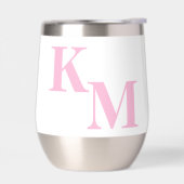 Modern Minimalistisch Bord Roze Monogram (Links)