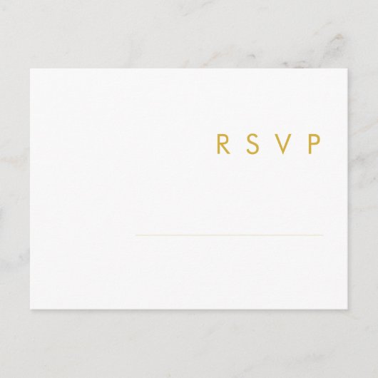 Modern minimalistisch Briefkaart met goudlettertyp (Voorkant)