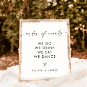 Modern Minimalistisch Bruiloft Orde der Gebeurteni Poster