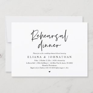 Modern minimalistisch, bruiloft repetitie diner kaart