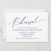 Modern minimalistisch, bruiloft repetitie en diner kaart (Voorkant)