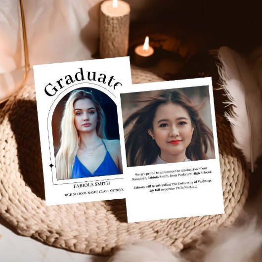 Modern minimalistisch Casual foto afstuderen Aankondiging