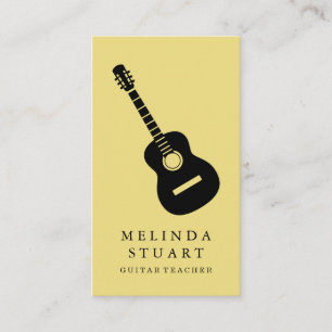 Modern minimalistisch chic Musician Guitar Teacher Visitekaartje