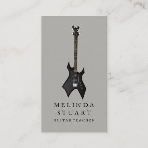 Modern minimalistisch chic Musician Guitar Teacher Visitekaartje