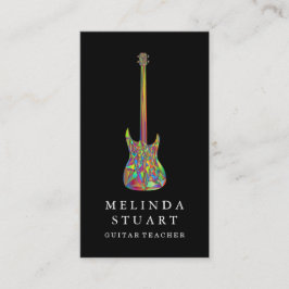 Modern minimalistisch chic Musician Guitar Teacher Visitekaartje