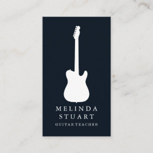 Modern minimalistisch chic Musician Guitar Teacher Visitekaartje