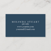 Modern minimalistisch Chic Navy Blue Visitekaartje (Achterkant)