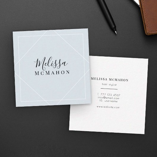 Modern minimalistisch chic script trendy elegant vierkante visitekaartje