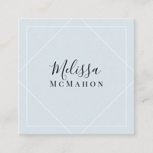 Modern minimalistisch chic script trendy elegant vierkante visitekaartje (Voorkant)
