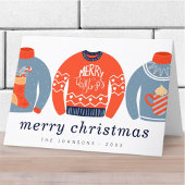 Modern minimalistisch Chic Ugly Gebreet Sweater Feestdagen Kaart