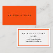 Modern minimalistisch chique Sinaasappel Visitekaartje (Voorkant / Achterkant)