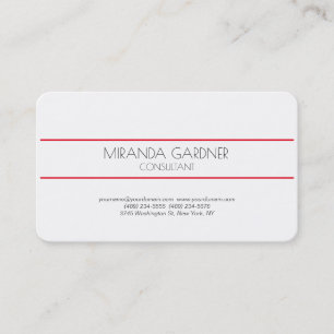 Modern minimalistisch Creative Consultant Red Whit Visitekaartje