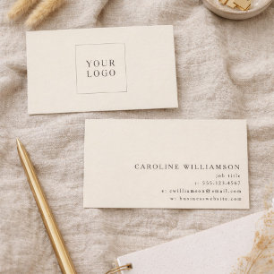 Modern Minimalistisch Crème Bruin Professioneel Lo Visitekaartje