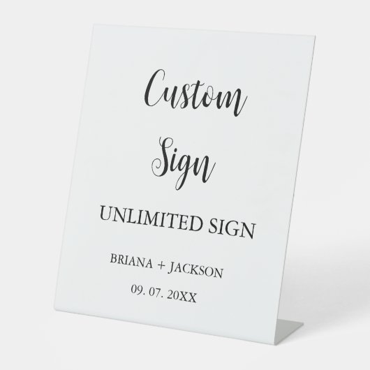 Modern Minimalistisch Custom teken trouwtafel teke Reclamebord Met Voetstuk (Voorkant)
