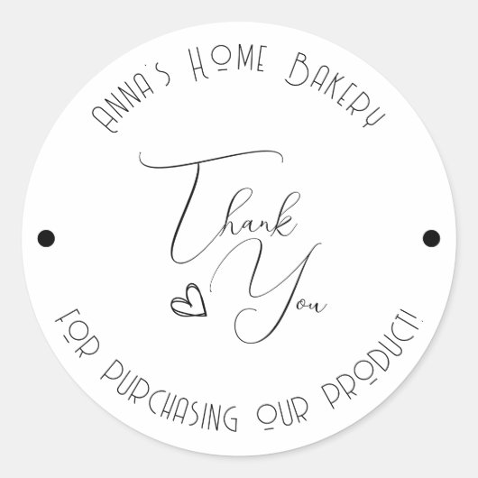 Modern, Minimalistisch, Dank je wel Ronde Sticker (Voorkant)