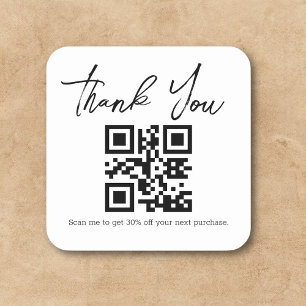 modern minimalistisch dank voor zakelijke qr - cod vierkante sticker